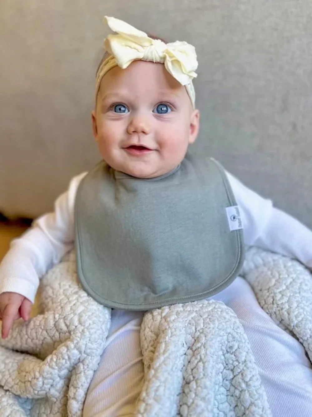 Diaper Squad 10 pack Neutral Square Organic Cotton & Fleece Baby Drool Bibs Set